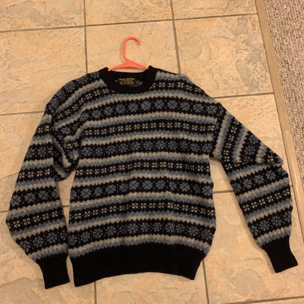 Vintage BROOKS BROTHERS SHETLAND 100% WOOL Sweater